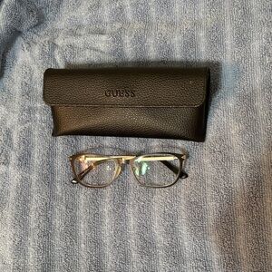 Guess Black Eyeglass Case with Glasses